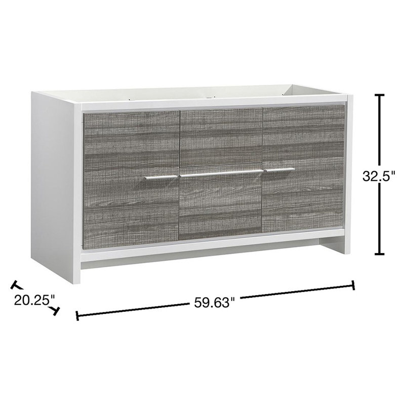 Fresca Trieste Fresca 60" Free-Standing Double Sink Modern Bathroom Vanity Base Only | Wayfair